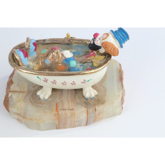 Vtg Ron Lee & Emmett Kelly "No Vacancy" Marble Clown sleeping in a bath 1989 USA - Picture 6 of 10